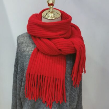 Thick and Warm Knitted Scarf with Tassel - Image 5