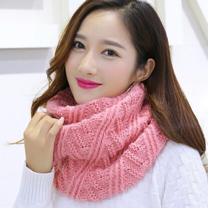Knitted Thick and Warm Loop Scarf - Image 2