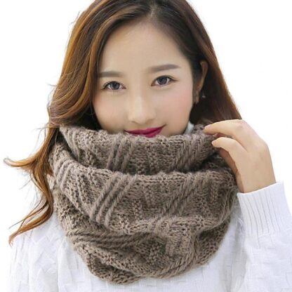 Knitted Thick and Warm Loop Scarf - Image 6