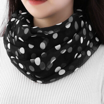 Dot Flocking Mesh Scarf for Women - Image 4
