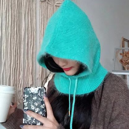 Unisex Knitted Hooded Scarf