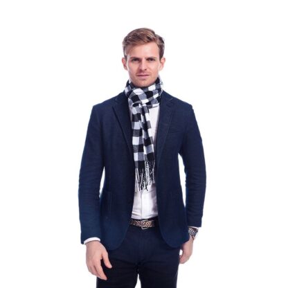 Warm Plaid Men's Scarf - Image 2