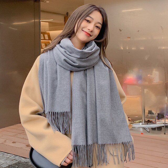 Cheap Classic Autumn Winter Imitation Cashmere Scarf for Women Girls Warm  Pashmina Blanket Pattern Scarves Ladies Elegant Shawl Female Thick Foulard  Gifts