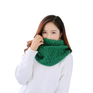 Women Colorful Neck Scarf Winter Knitted Loop Scarf Warm Wrap Cowl