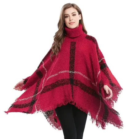 Knitted Striped Turtleneck Jacket - Image 5
