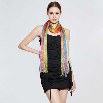Rainbow Stripe Sunscreen Shawl - Image 4