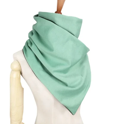 Stylish Infinity Scarf with Button Detail - Image 7