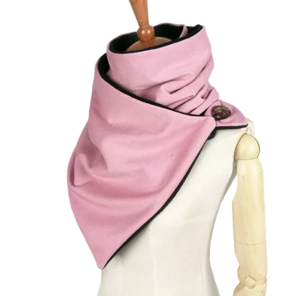 Stylish Infinity Scarf with Button Detail - Image 2