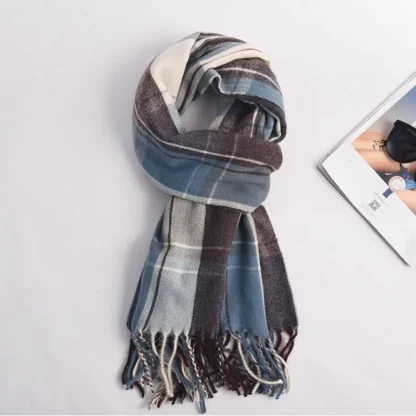 Thick Warm Checkered Shawl - Image 6