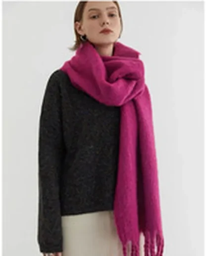 Elegant Plaid Tassel Scarf - Image 7