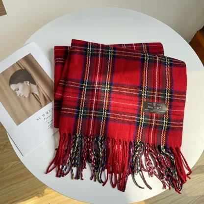 Vintage Plaid Wrap Scarf - Image 6