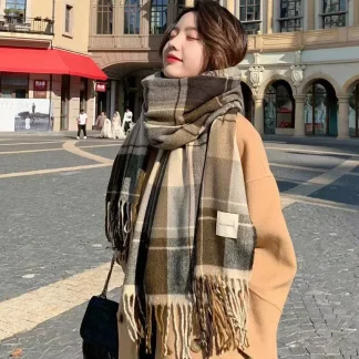 Thick Warm Checkered Shawl