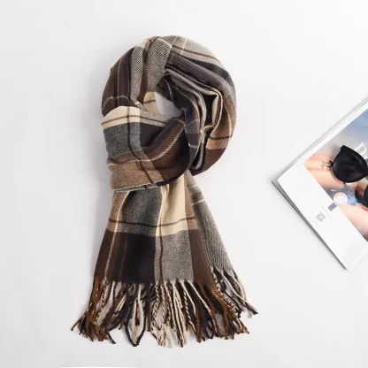 Thick Warm Checkered Shawl - Image 5