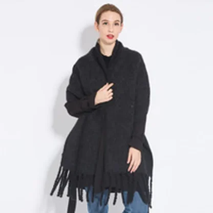 Elegant Plaid Tassel Scarf - Image 2